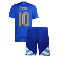 Argentina Lionel Messi #10 Bortadräkt Barn Copa America 2024 Kortärmad (+ Korta byxor)
